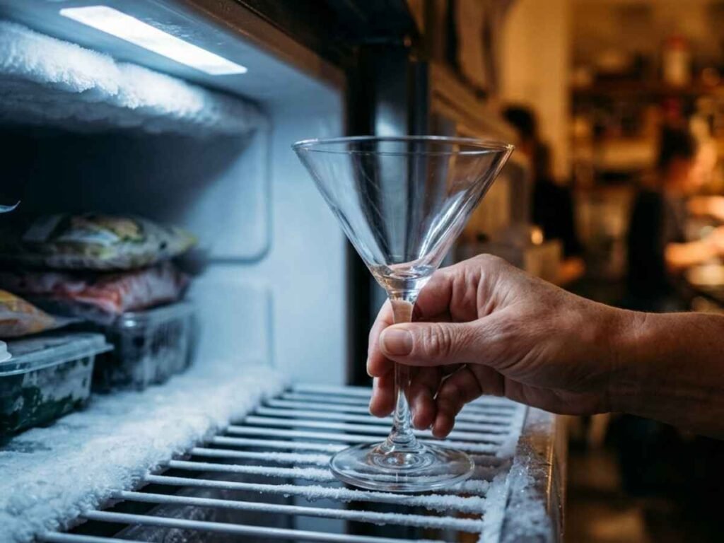 Lychee Martini Recipe: Authentic Easy Nobu-Style Cocktail freezing glass
